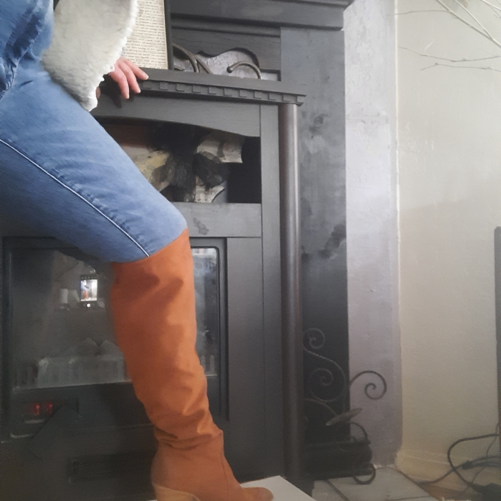 Justfab Boots over knee distressed boots - Picture 6 of 10